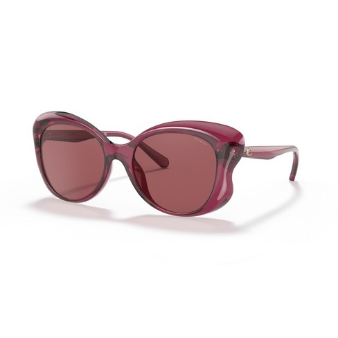 Coach HC8307U 55mm Woman Butterfly Sunglasses Burgundy Lens