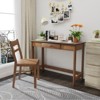 Infans Kids Desk & Chair Set Study Table Writing Workstation w/ Drawer Walnut - 3 of 4