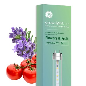 GE Grow T8 LED Tube Light for Flowers and Fruit 48": Medium Bi-Pin Base, 18W, Suitable for Damp Locations, LED Tube Light Bulb - 1 of 4