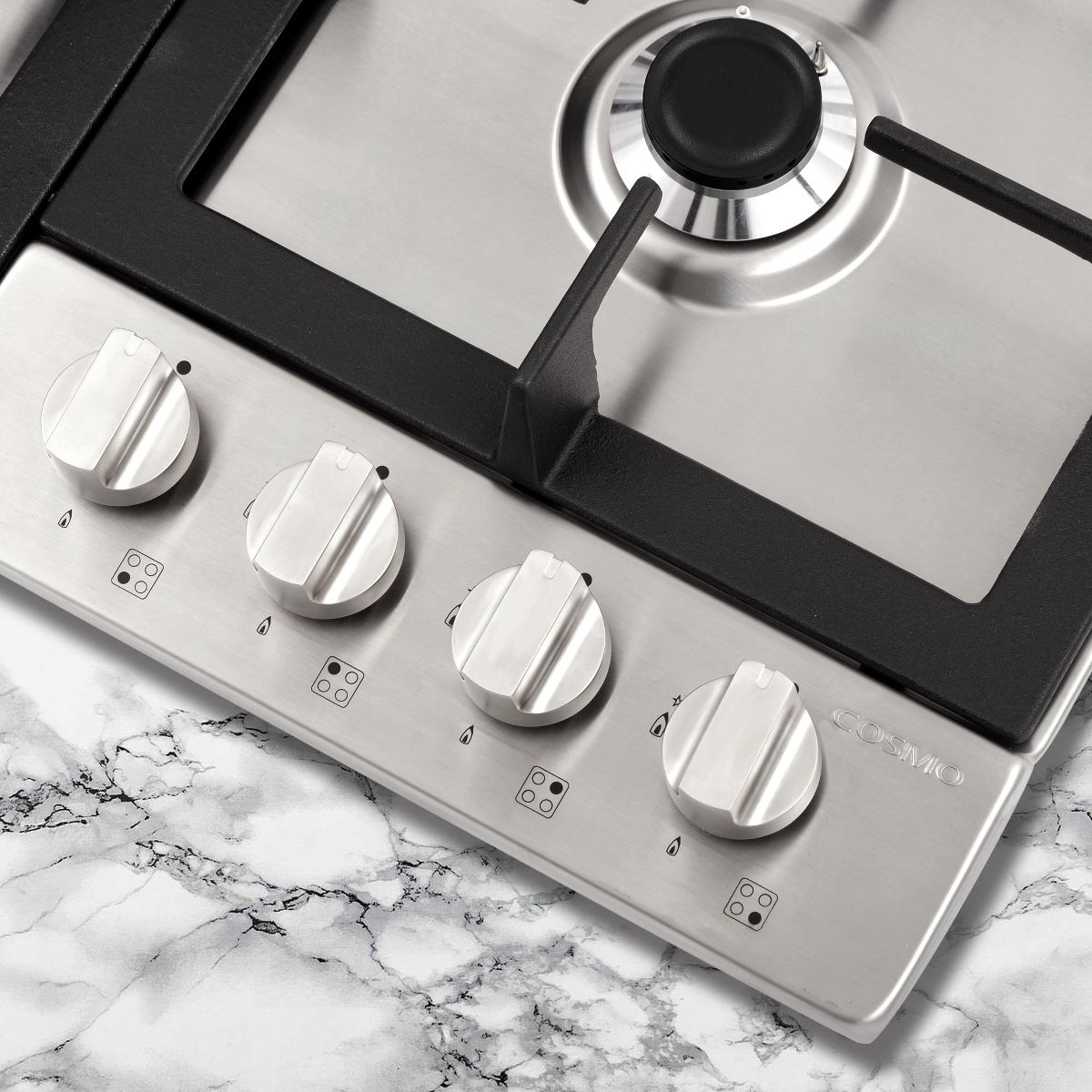 Cosmo COS-640STX-E 24 in. Gas Cooktop in Stainless Steel with 4 Sealed Burners - thumbnail 7