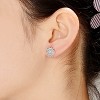 Guili Sterling Silver Rhodium Plated Round Lace Earrings with Cubic Zirconia, an Intricate and Elegant Design for a Vintage-Inspired Look - 3 of 4