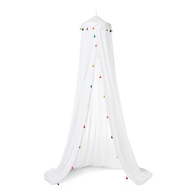 Tassel Bed Canopy One Size White 