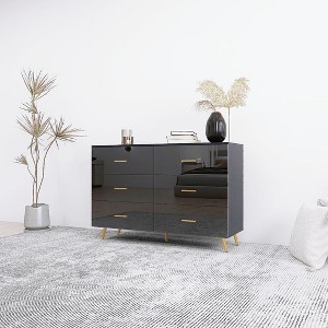 NicBex 6-Drawer Chest of Drawers with Golden Handles & Steel Legs, Large Drawers for Ample Storage, Modern Design for Bedroom/Living Room - 1 of 4