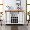 Farmhouse Buffet Cabinet with Sliding Barn Door, Rustic Sideboard, Removable Wine Rack, Farmhouse Sideboard with Adjustable Shelf for  Dining Room - 2 of 4