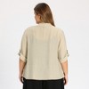 Women's Plus Size Open Front 3/4 Sleeve Waterfall Style Irregular Hem Lightweight Casual Cardigans - GRACE & GRANDEUR - 3 of 4