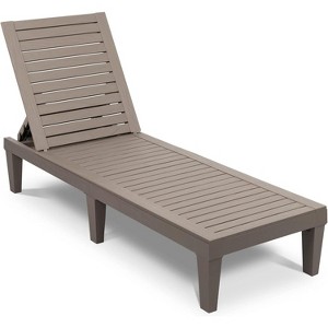 VINGLI Outdoor Chaise Lounge Chair, Waterproof 5-Position Adjustable Recliner, Easy Assembly Patio Sun Lounger for Pool Garden Yard - 1 of 4