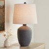 360 Lighting Kyle 24" High Farmhouse Rustic Modern Coastal Table Lamp Black Single White Shade Living Room Bedroom Bedside Nightstand House Office - 2 of 4