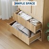 Bedroom Wooden Armoire Wardrobe Closet, Wardrobe Armoire Cabinet with Glass Doors and 2 Drawers - 2 of 4