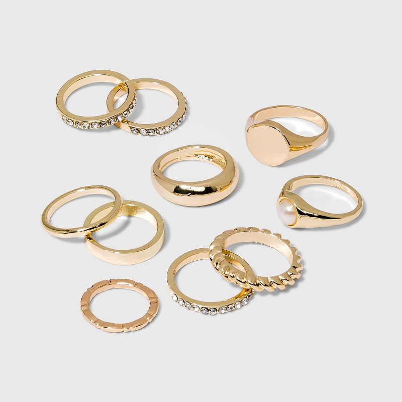 Signent Ring Set 10pc - Wild Fable&#8482; Gold 4/8/7, 1 of 7