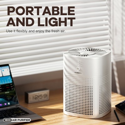 White Compact HEPA Air Purifier with Sleep Mode