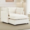Modern Chenille Accent Chair with Ottoman, Oversized Comfy Lounge Chair, 1-Seat Cloud Sofa for Living Room, Apartment, or Bedroom–The Pop Home - 2 of 4