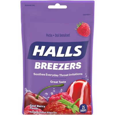 Halls Breezers Throat Drops - Cool Berry - 25ct