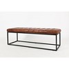Starlight Canyon Home,55-Inch Brown Leather Ottoman Bench with Metal for Home Décor - 4 of 4