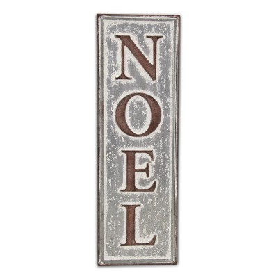 Cheung's Clarke Galvanized Vertical Noel Wall Sign