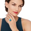 Ross-Simons Turquoise and 0.70 ct. t.w. White Zircon in 18kt Gold Over Sterling - 2 of 4