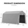 Portable Storage Shed, Heavy-Duty Waterproof & UV-Resistant Motorcycle Shed with Roll-Up Zipper Door and Vent, for Bike, Lawn Mower, Firewood, Grey - 2 of 4
