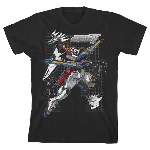 Gundam Wing Youth boys Black Graphic Tee-XL