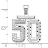 Black Bow Jewelry 14k White Gold, Varsity Collection, Large D/C Pendant, Number 50 - 2 of 3
