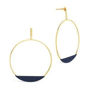 SHINE by Sterling Forever Enamel Circle Stud Hoop Earrings - 1 of 4