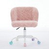 TIRAMISUBEST 1-Piece Faux Fur Upholstered Office Chair, Adjustable Height Desk Chair, Swivel Vanity Chair - 4 of 4