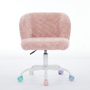 Ridstar Adjustable Swivel Home Office Chair with Metal Base-Pink - 1 of 4