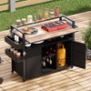 AZL1 Life Concept Utility Storage Bins Patio Backyard Garden Poolside Storage with 2 Shelves, 2 Doors, and 6 Drawer, Black, 52.8"*28.3"*41.5" - 2 of 4