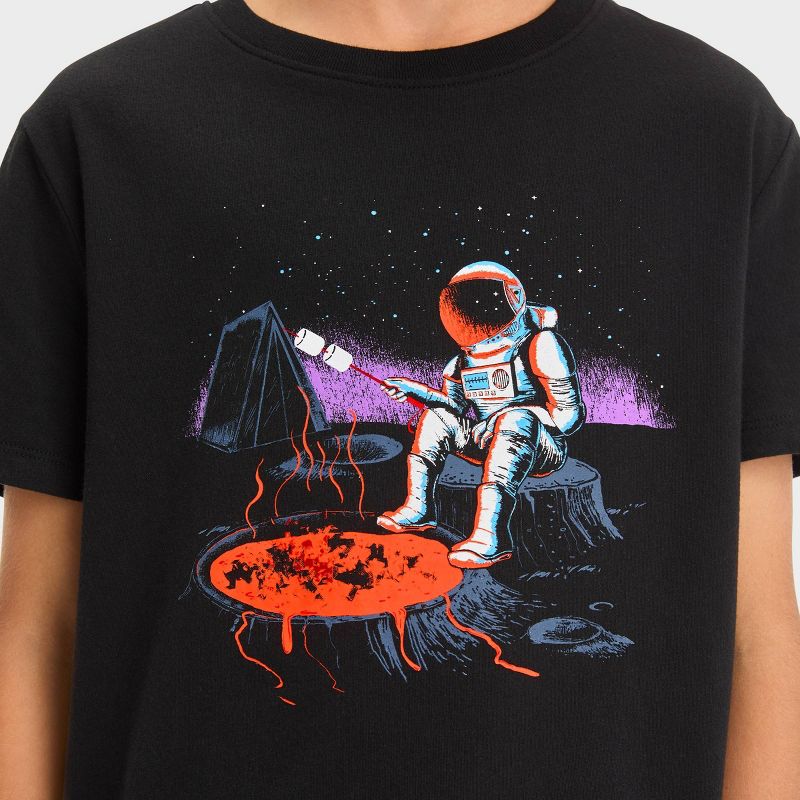 Boys' Short Sleeve Camping Astronaut Graphic T-Shirt - Cat & Jack™ Black, 3 of 5