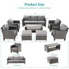 Sonkuki 8-Piece Patio Conversation Set with Ottoman and Side Table, Navy Blue Cushion - 3 of 4