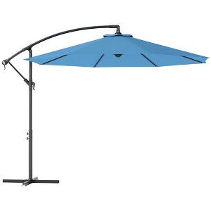 Outsunny 10' Cantilever Hanging Tilt Offset Patio Umbrella with UV & Water Fighting Material and Cross Base (Weight Not Included) - 1 of 4