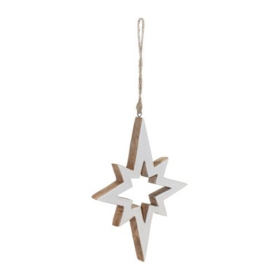 Melrose Wood Star Cut-Out Ornament (Set of 4)