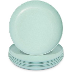 Okuna Outpost Set of 6 Mint Green Unbreakable Wheat Straw Cereal Dinner Plates Set for Kids, 9 In - 1 of 4