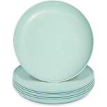 Juvale Set of 6 Mint Green Unbreakable Wheat Straw Cereal Dinner Plates Set for Kids, 9 In