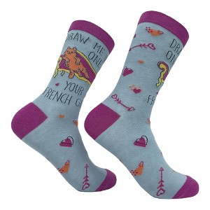Crazy Dog T-Shirts Women's Draw Me Like One Of Your French Girls Socks Funny Lounging Cat - 1 of 4