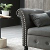 60" Velvet Storage Chaise Lounge - 2-in-1 Tufted Bench with Solid Wood Legs, Nailhead Trim & Pillow, 300lb Capacity for Bedroom/Living Room - 4 of 4