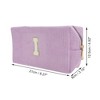 Unique Bargains Corduroy Rectangular Letter Makeup Bag Pink Purple 1 Pc - 2 of 4