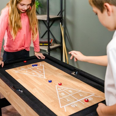 Sunnydaze Light Wood 10-in-1 Multi-Game Table with Foosball, Billiards, and More