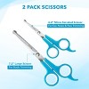 BOSHEL Dog Grooming Scissors Set – 2 Scissors with Safe Rounded Tips: 1 Small Micro-Serrated & 1 Large Dog Trimming Scissor - 2 of 4