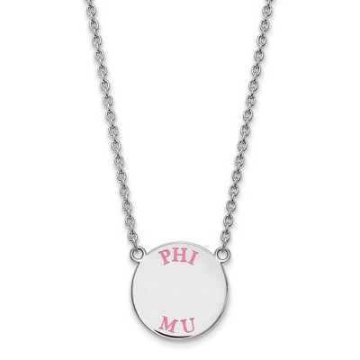 Black Bow Jewelry Sterling Silver Phi Mu Greek Life Necklace 18 Inch