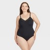 ASSETS by SPANX Women's Lace Trim Thong Bodysuit - Black - 2 of 4