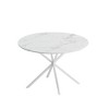 NicBex 47.24" Modern Round Dining Table,Kitchen Table with White Marble Top and Iron Legs for 2-4 Seaters,White - 4 of 4