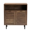 Baxton Studio Baylah Mid-Century Modern Natural Brown Finished Wood and Black Metal 2-Door Sideboard - 4 of 4