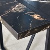 NicBex Dining Room Table for 4 Industrial 55" Long Dining Table Counter Height Table with Metal Legs and Faux Marble for Dining Rooms, Black - 4 of 4