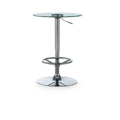 Keelan Adjustable Bar Height Pub Table Chrome - Powell Company