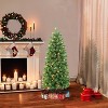 4.5ft Puleo Pre-Lit Slim Northern Fir Artificial Christmas Tree Clear Lights: Hinged, Indoor Use, Metal Base - 2 of 4