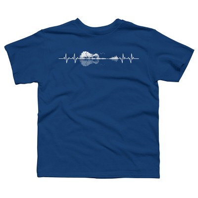 Boy's Design By Humans Nature Guitar Heart Beat By Maryedenoa T-Shirt