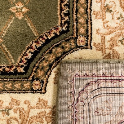 Sage and Ivory Floral Rectangular Synthetic Area Rug