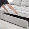 MAYEERTY 78.75 Inch Reclining Sofa Pull Out Sofa Bed USB Type C Ports L Shaped Sectional Reclining Storage Arm Organizer Pocket Living Room - 3 of 4