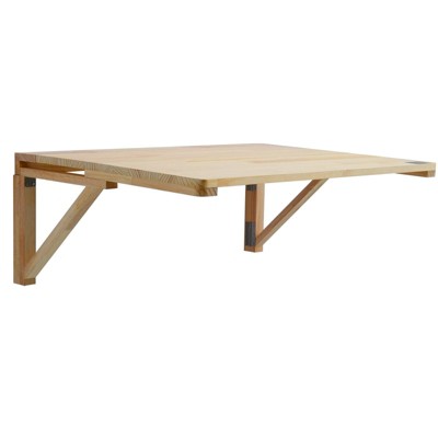 Munora Wall Mounted Folding Table, 31.5" x 23.62" Drop Leaf Floating Desk with Iron Bracket for Small Spaces