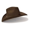 Western Express Brown Suede Finish Western Pinch Front Hat with Beaded Leather Roped Hat Band - 4 of 4