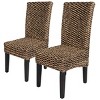 2pc Water Hyacinth Parson Chairs Natural/Black - Stylecraft - image 2 of 4